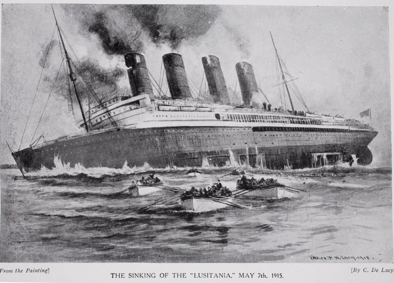 A Lusitania elsüllyedése, 1915. május 7., illusztráció a 