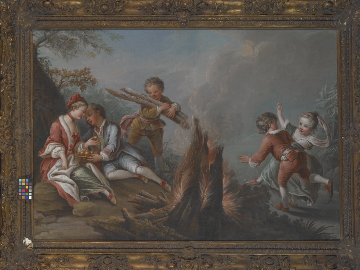 A tél örömei (olaj, vászon) alkotó: Charles Joseph Dominique Eisen
