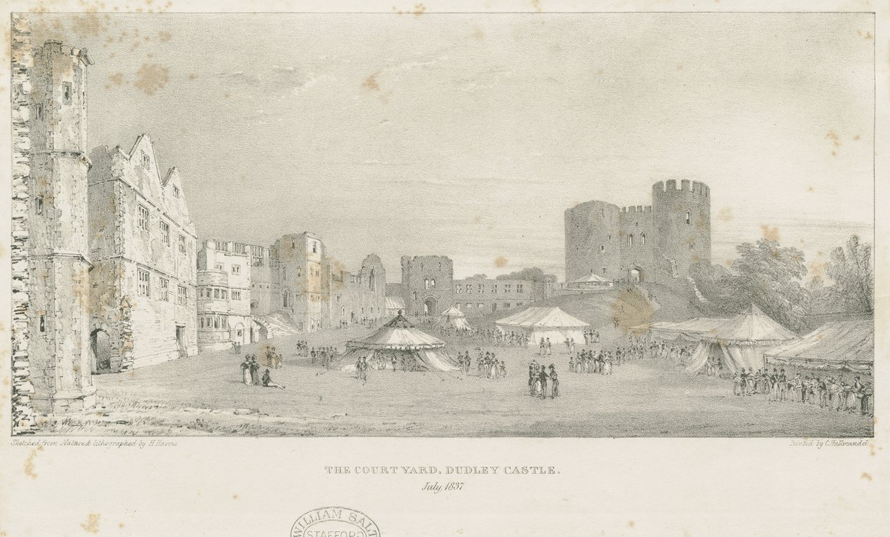 Dudley kastély – The Keep: litográfia, 1837. július (nyomtatott) alkotó: Charles Joseph Hullmandel