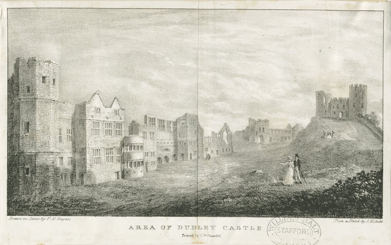 Dudley kastély – The Keep: litográfia, nd [c 1825] alkotó: Charles Joseph Hullmandel
