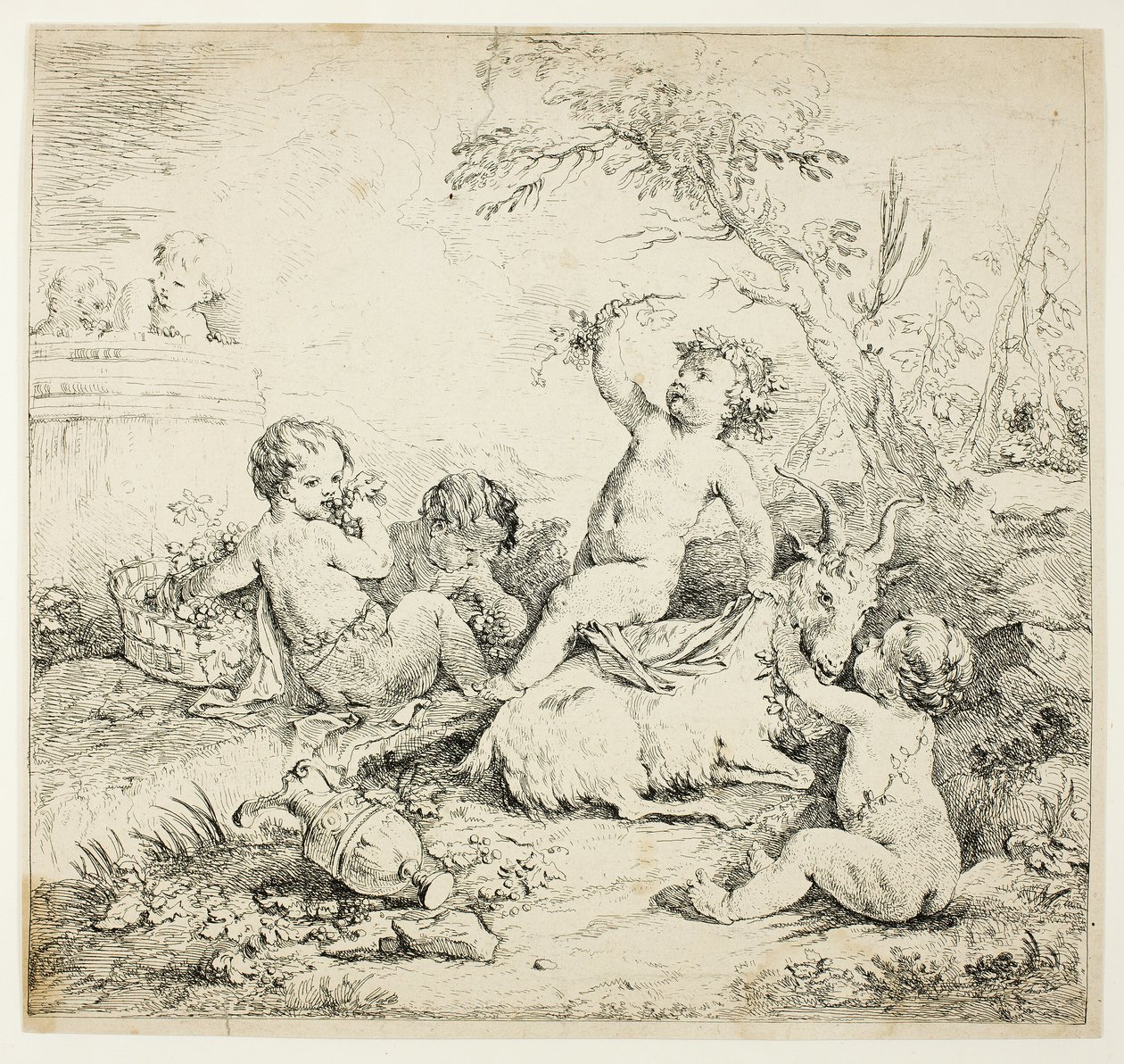 Kerubok kecskével alkotó: Charles Joseph Natoire