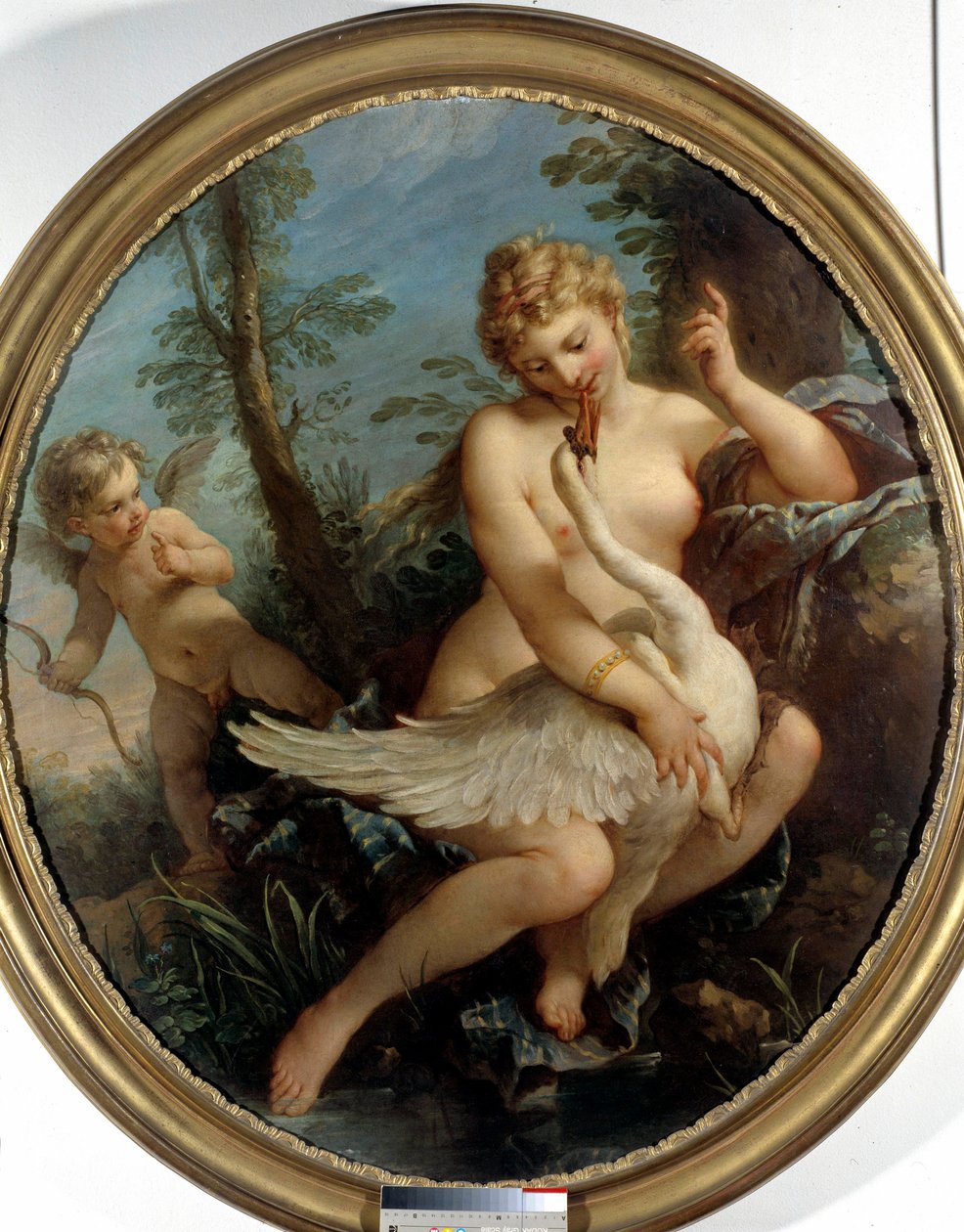 Léda és a hattyú Léda és Zeusz isten hattyúvá változik, hogy megközelítse őt. Charles Joseph Natoire festménye (Charles-Joseph Natoire alkotó: Charles Joseph Natoire