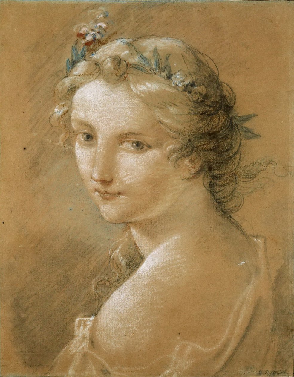Egy fiatal nő portréja. alkotó: Charles Joseph Natoire