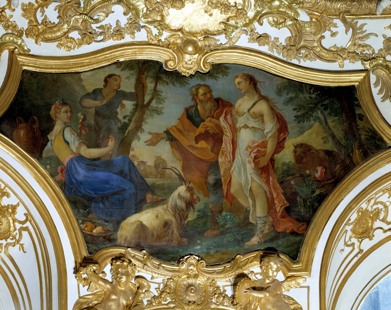 Charles Joseph Natoire (Charles-Joseph Natoire) Psyche a pásztorokban mennyezet festménye alkotó: Charles Joseph Natoire