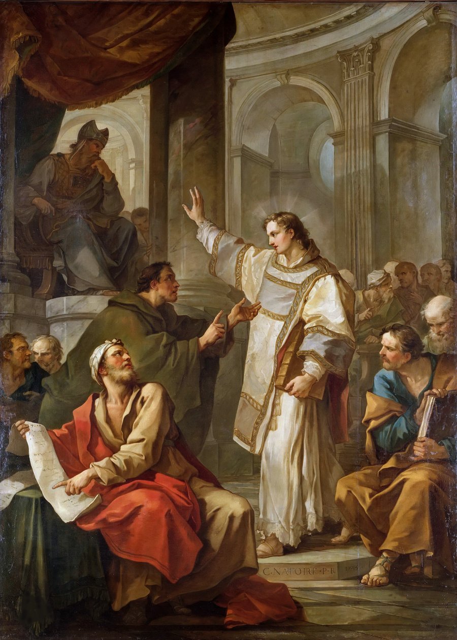 Szent István a főpap és a Szanhedrin vénei előtt, 1745. alkotó: Charles Joseph Natoire
