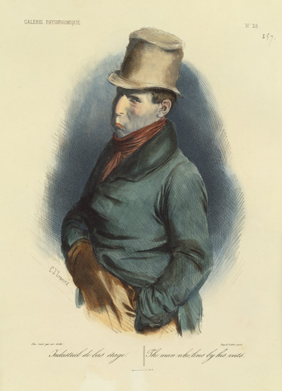 A férfi, aki esze szerint él, 28. sz. a Galerie Physionomique-ból alkotó: Charles Joseph Travies de Villiers