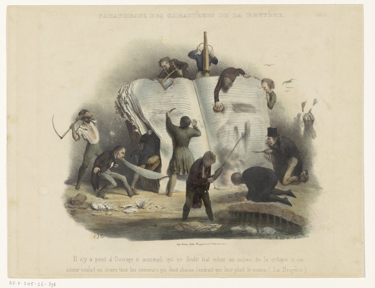 censor op gúny La Bruyère karaktereinek parafrázisa (cím a tárgyon) alkotó: Charles Joseph Traviès