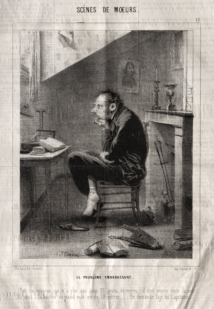 A modor jelenetei: a kínos probléma... alkotó: Charles Joseph Traviès de Villers
