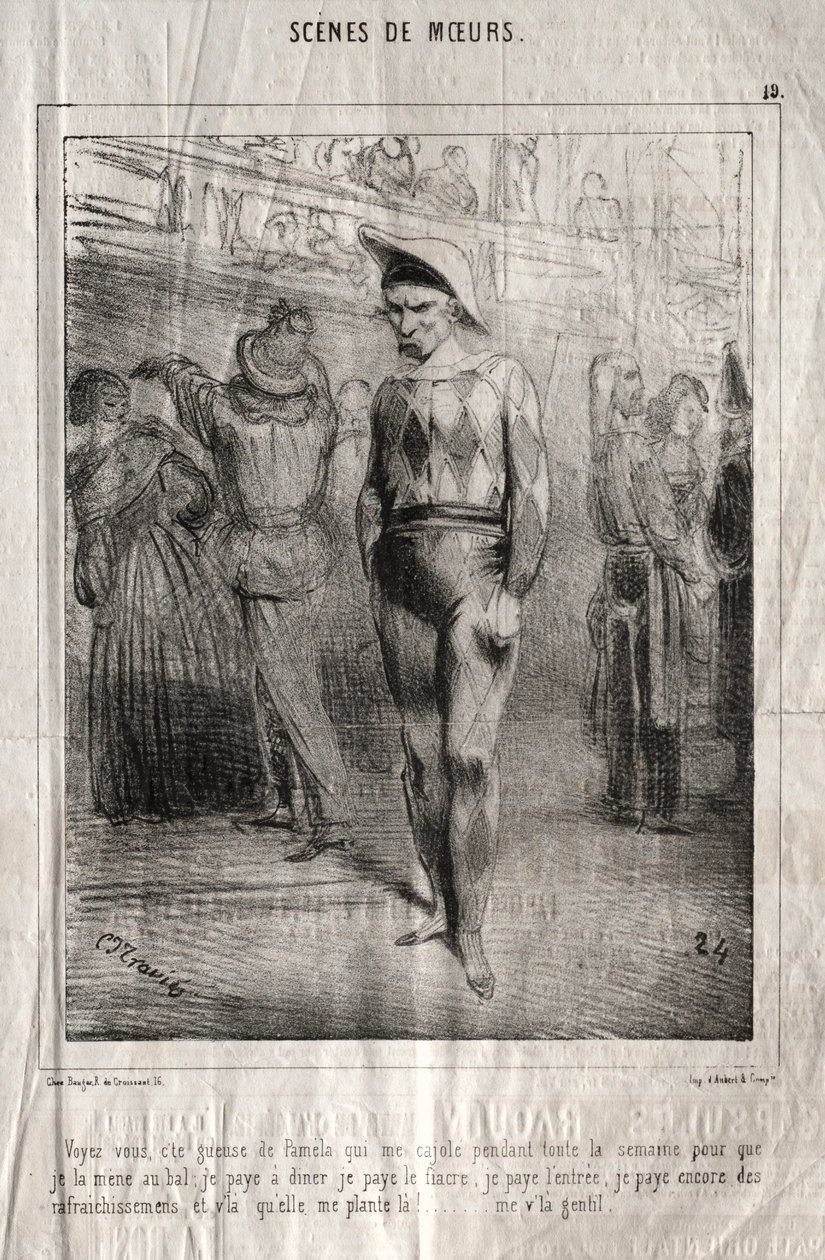 A modor jelenetei: Látod, ez a jelzés Pamelától, aki egész héten átölel... alkotó: Charles Joseph Traviès de Villers
