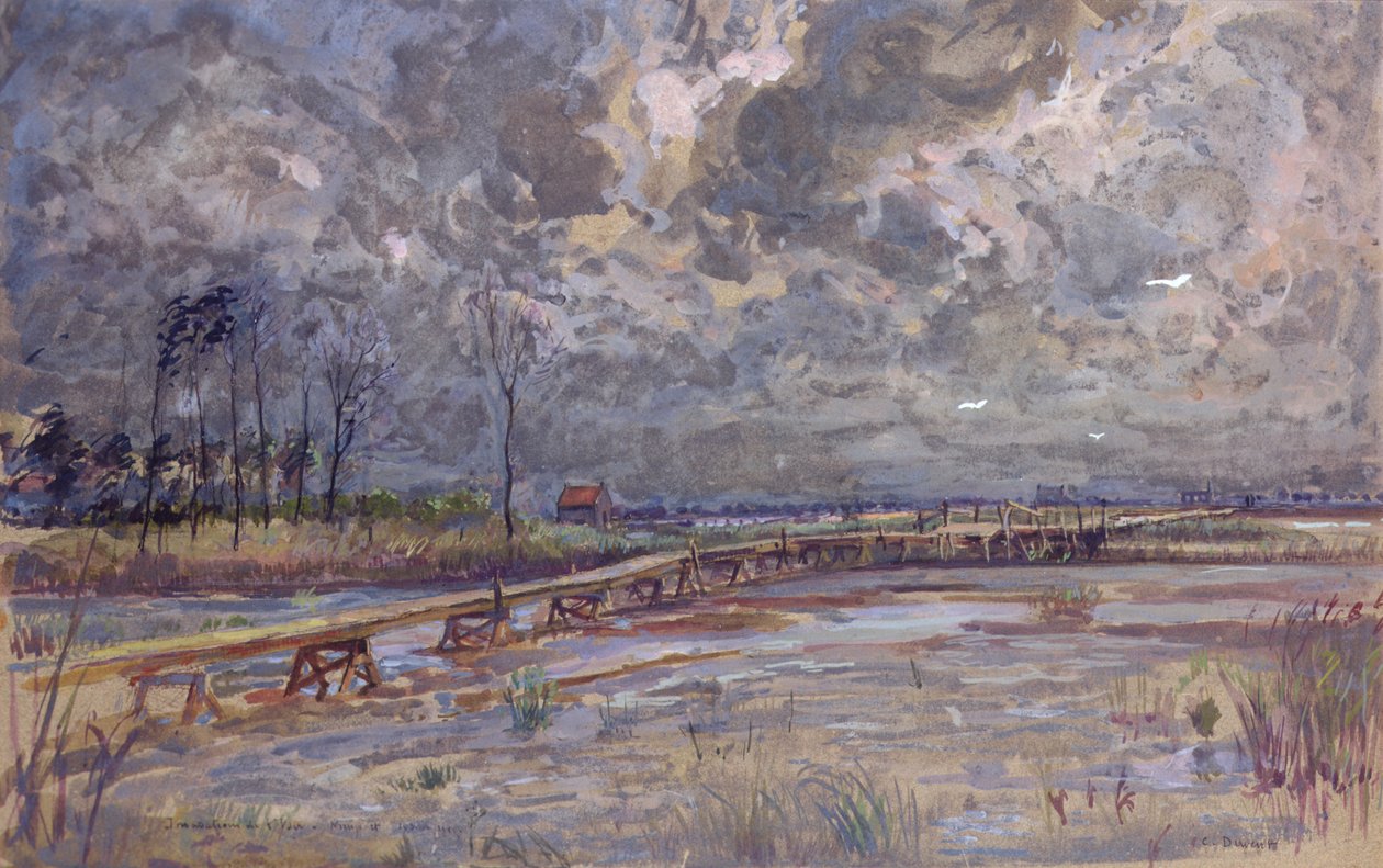 Az Yser áradása, Nieuwpoort alkotó: Charles Jules Duvent