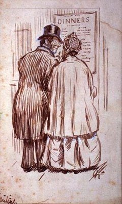 Vacsorák (ecset és tinta) alkotó: Charles Keene