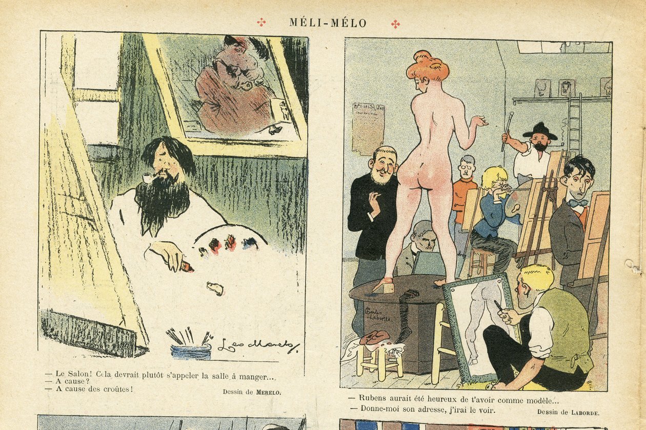 Illusztráció Chas-Laborde-ról (1886-1941) a Le Rire-ben, 08.03.21 - Meli-Melo - Művészet, tanítás, nudita - Modell (aki pózol) alkotó: Charles Laborde