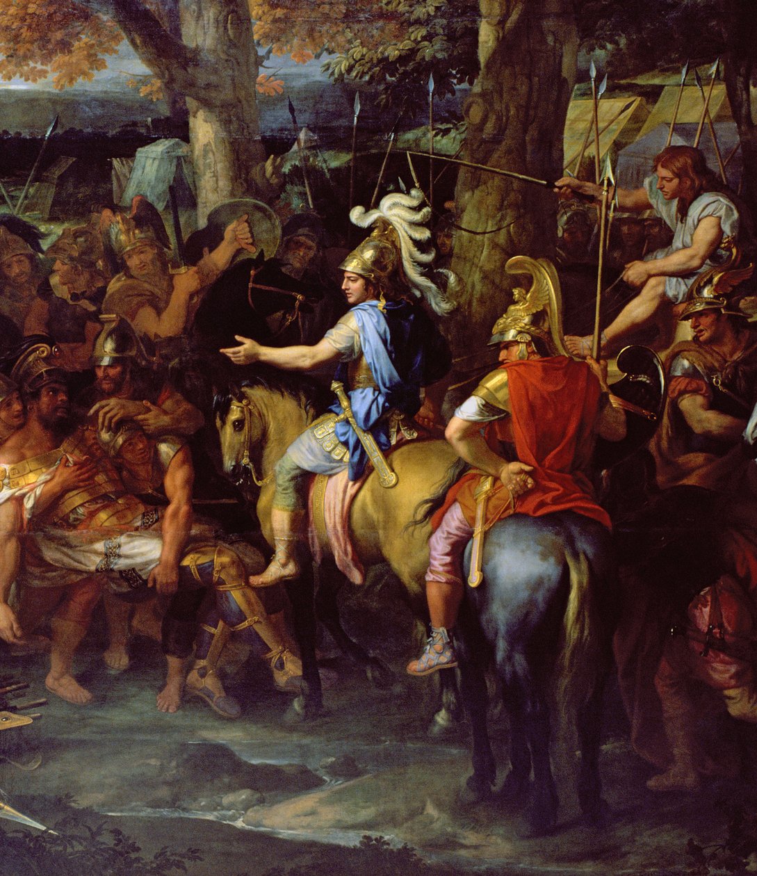 Sándor és Porus a hydaspesi csatában, 1673 körül (olaj, vászon) (90063 részlet) alkotó: Charles Le Brun