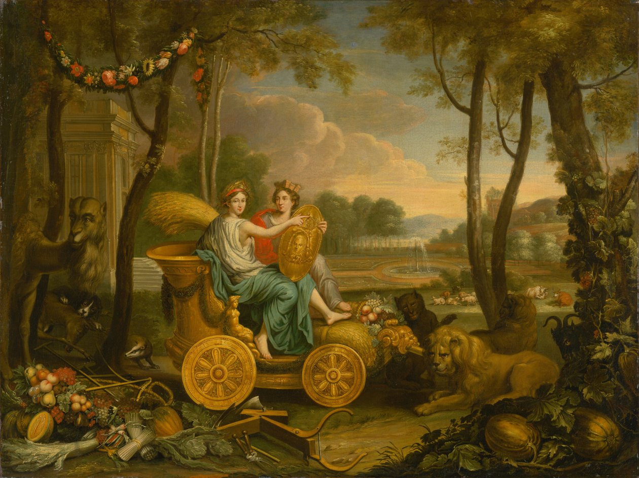 A négy elem allegóriája: A Föld. XIV. Lajos király kárpitterve, Kr. u. 1680. alkotó: Charles Le Brun