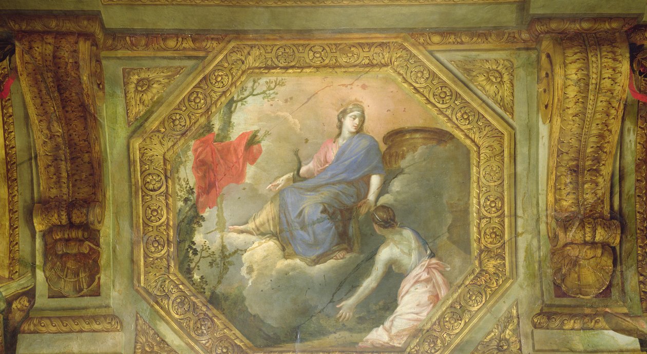 A Hôtel de La Rivière mennyezetének részlete: Psyche könyörög Junónak, 1653 olaj, vászon alkotó: Charles Le Brun