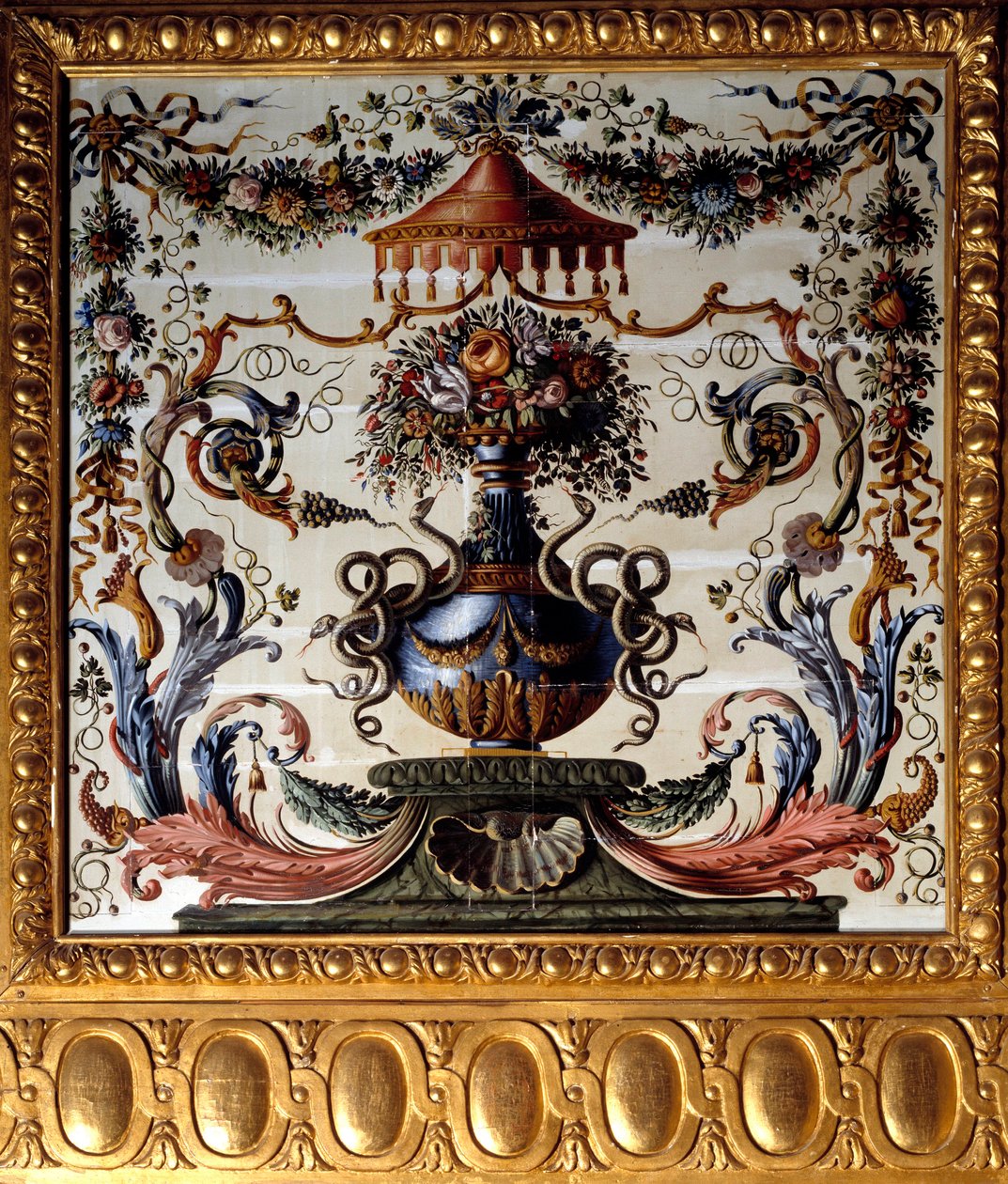 A Chateau de Vaux Le Vicomte (Vaux-le-Vicomte) étkezőjének dísztáblája. Charles Lebrun (Le Brun) festménye (1619-1690) 1656 Chateau de Vaux-le-Vicomte in Seine et Marne. alkotó: Charles Le Brun
