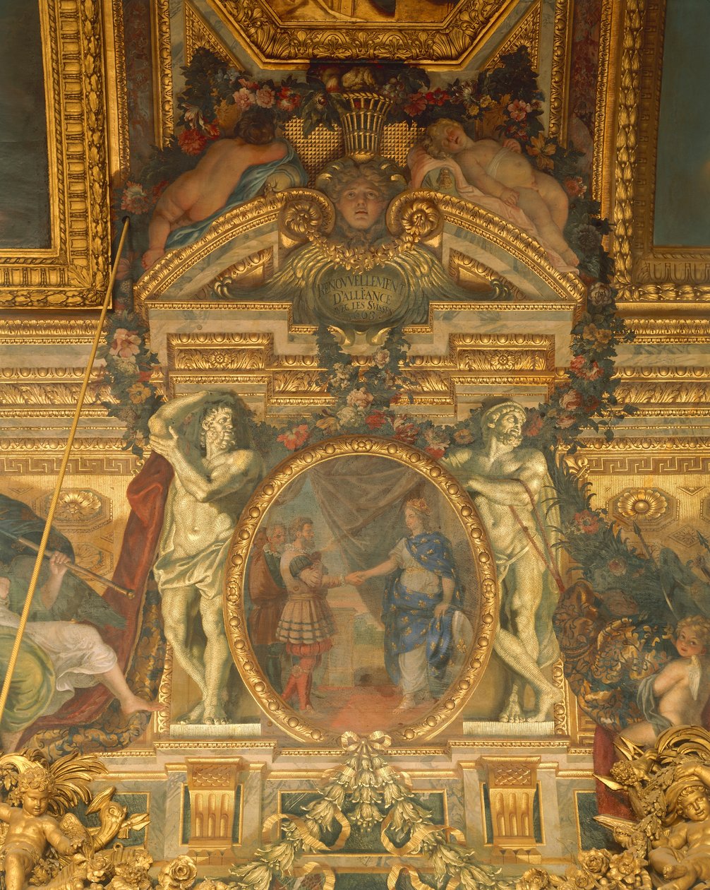 Részlet Charles Le Brun (1619-1690) dekorációiból, Tükörcsarnok, Versailles-i Palota (UNESCO Világörökségi Lista) alkotó: Charles Le Brun