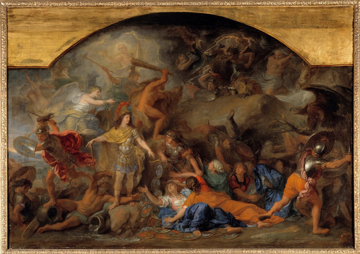 Holland háború (1672-1679): „” A Franche-Comte másodszor hódított 1674-ben”” Charles Lebrun (Le Brun) festménye (1619-1690) 17. század V. 0,93x1,4 m alkotó: Charles Le Brun