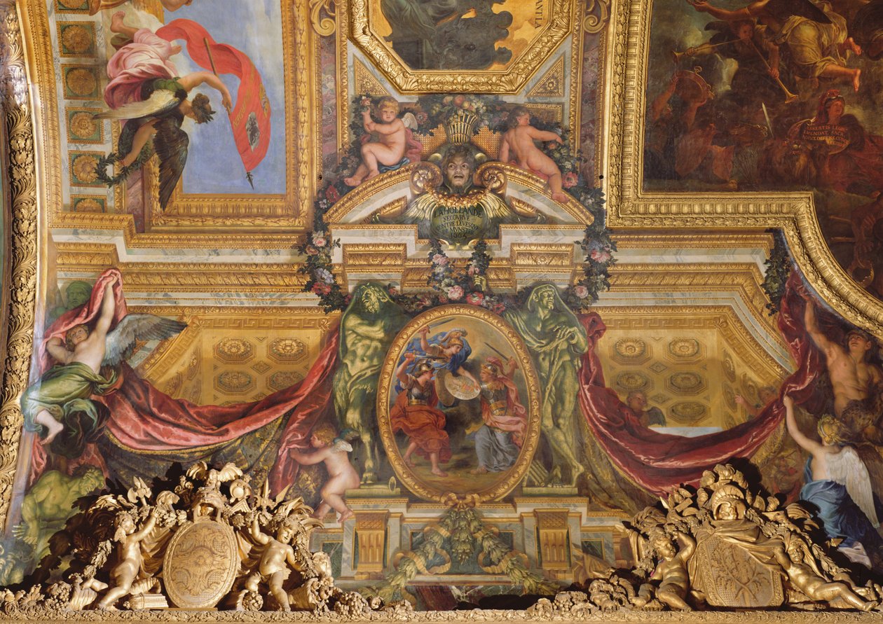 Hollandia segít a münsteri püspök ellen, 1665, mennyezeti festmény a Galerie des Glaces-ból alkotó: Charles Le Brun