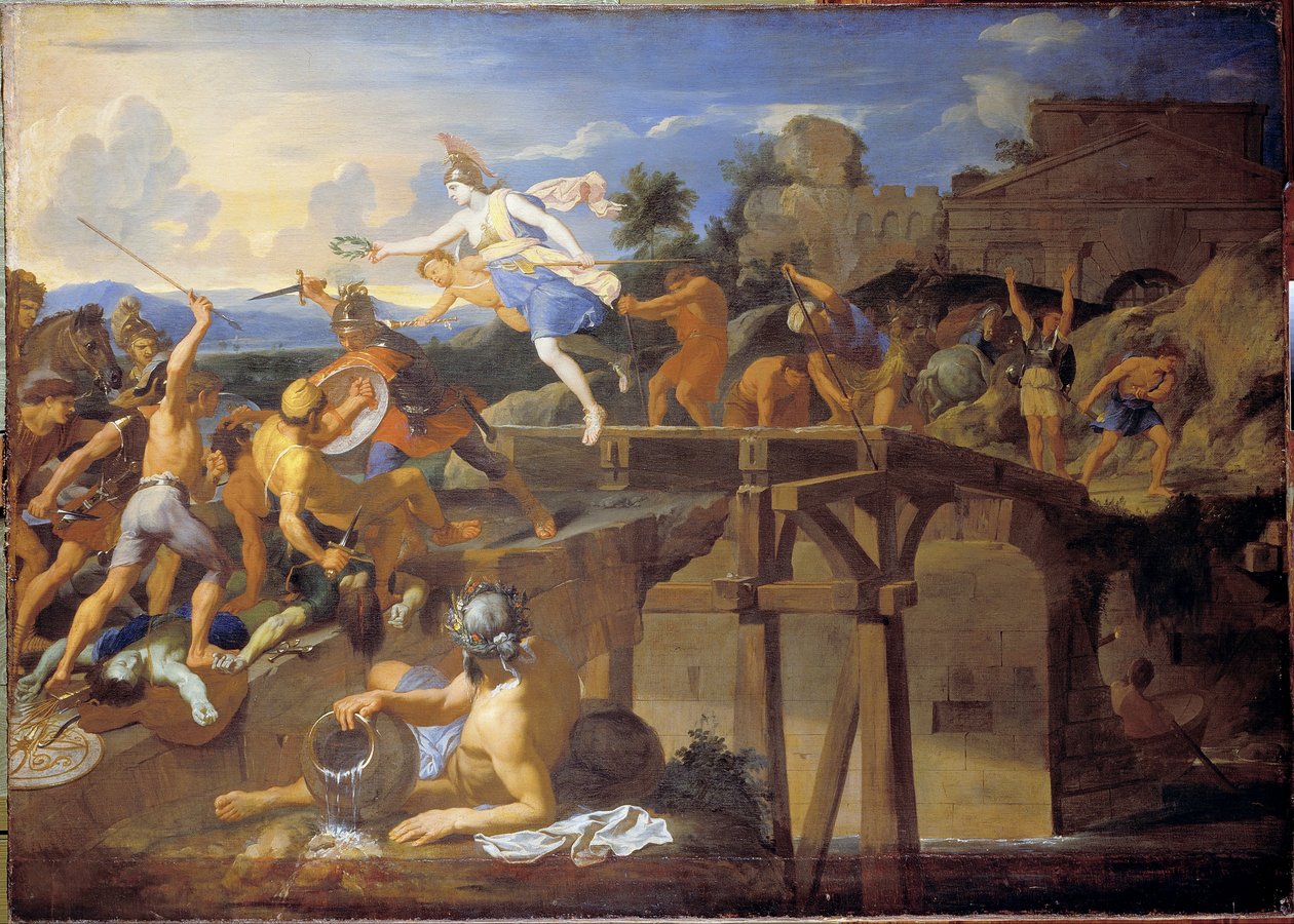 Horatius Cocles védi a hidat alkotó: Charles Le Brun