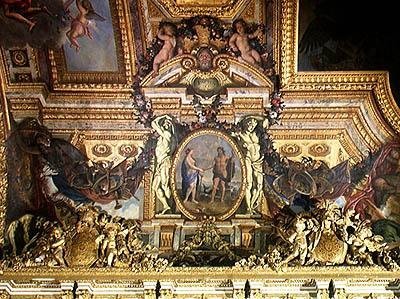 A Két Tenger találkozása, mennyezetfestés a Galerie des Glaces-ből alkotó: Charles Le Brun