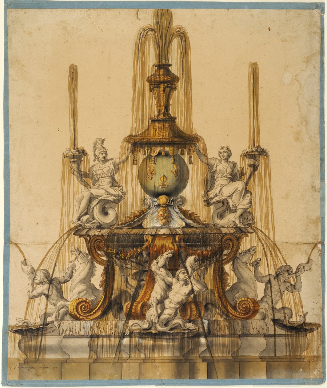 Vorschlag für einen Brunnen in Versailles alkotó: Charles Le Brun