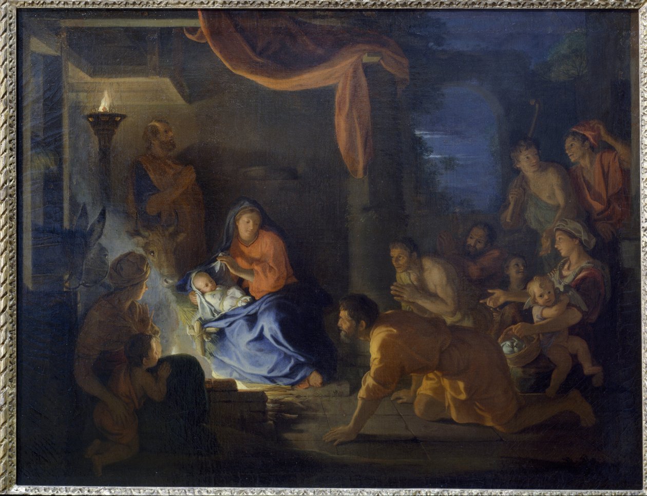 A Pásztorok imádata. (Olajfestmény alkotó: Charles Le Brun