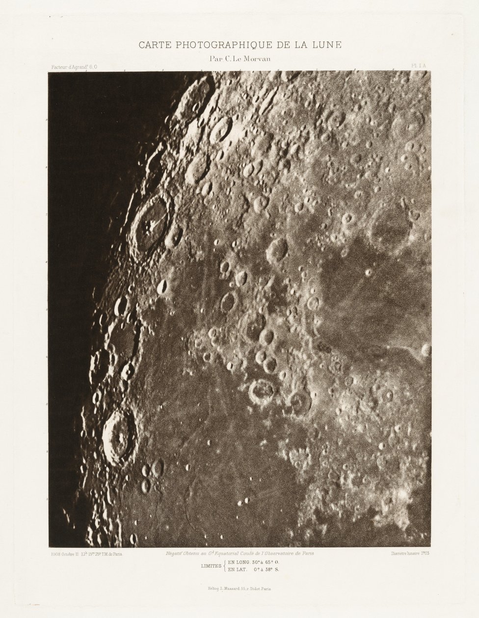 Carte photographique de la lune, planche I.A (A Hold fotográfiai térképe, I.A. lemez),október 11. alkotó: Charles le Morvan