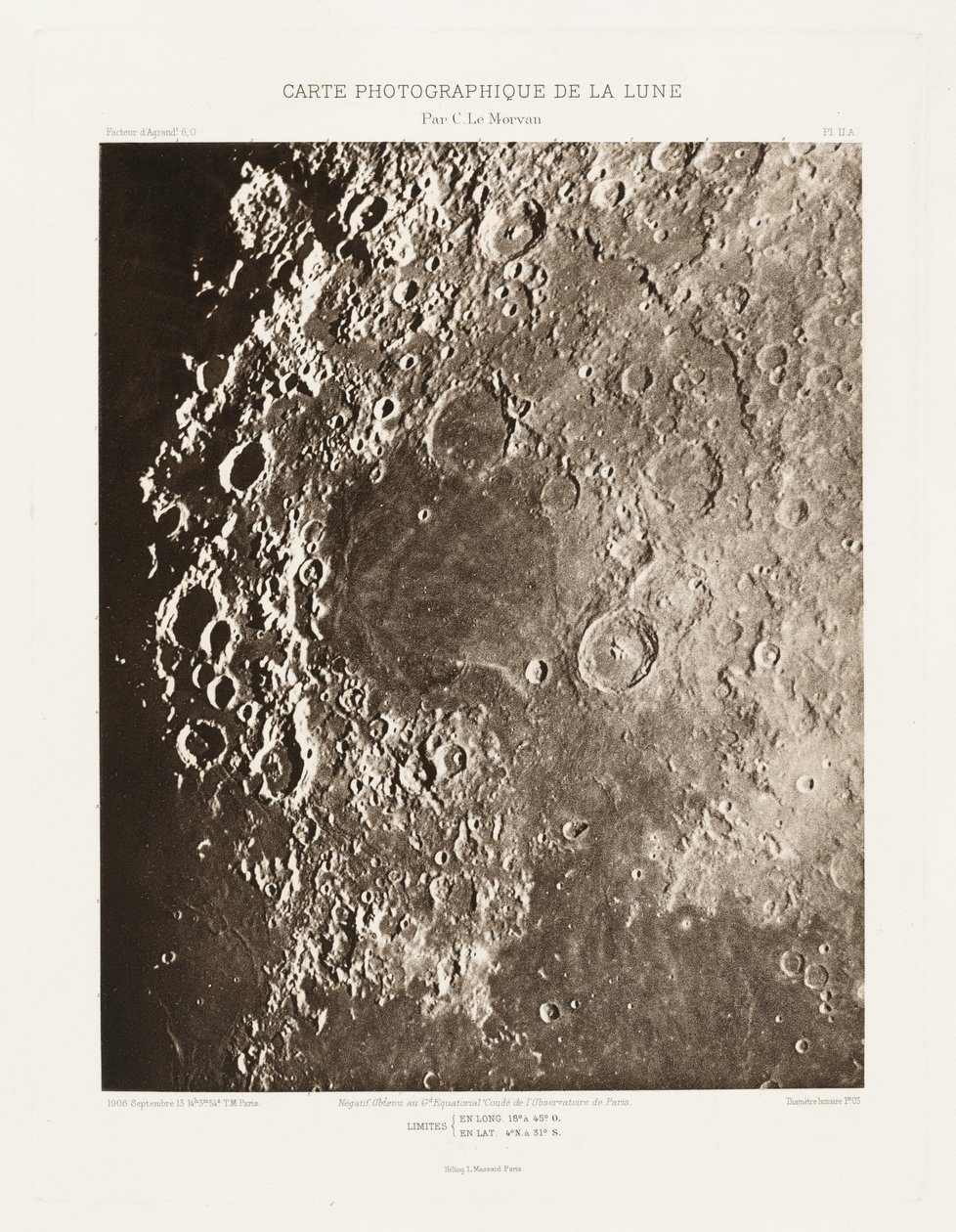 Carte photographique de la lune, planche II.A (A Hold fotográfiai térképe, II.A lemez),szeptember 13. alkotó: Charles le Morvan