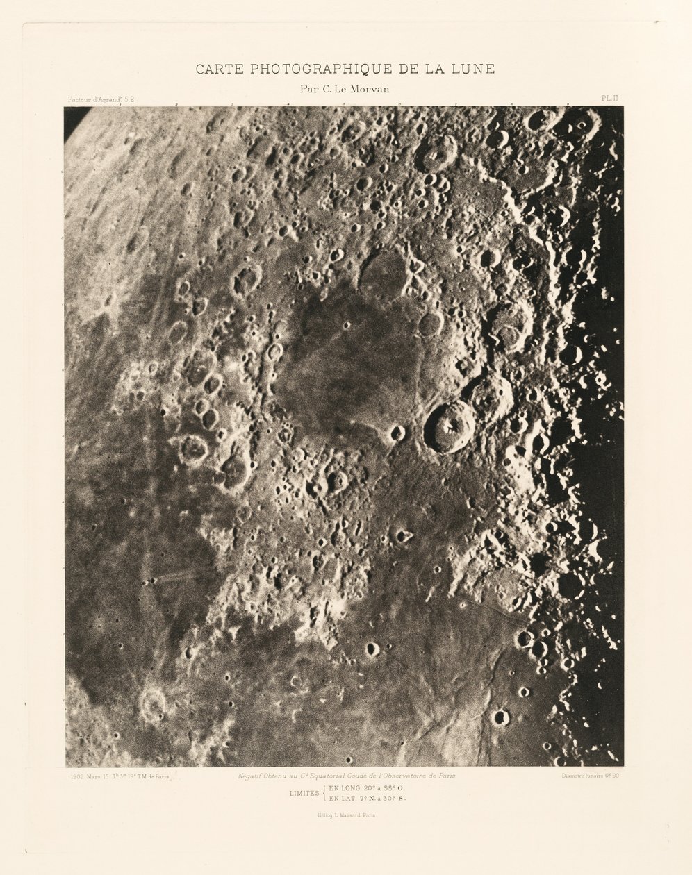 Carte photographique de la lune, planche II (A Hold fényképészeti térképe, II. lemez),március 15. alkotó: Charles le Morvan