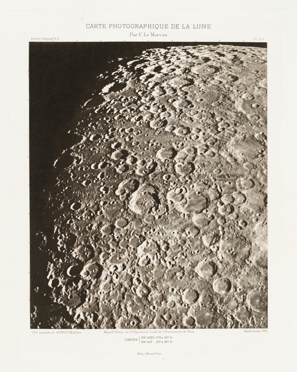 Carte photographique de la lune, planche IV.A (A Hold fényképészeti ábrája, IV.A lemez),szeptember 13. alkotó: Charles le Morvan