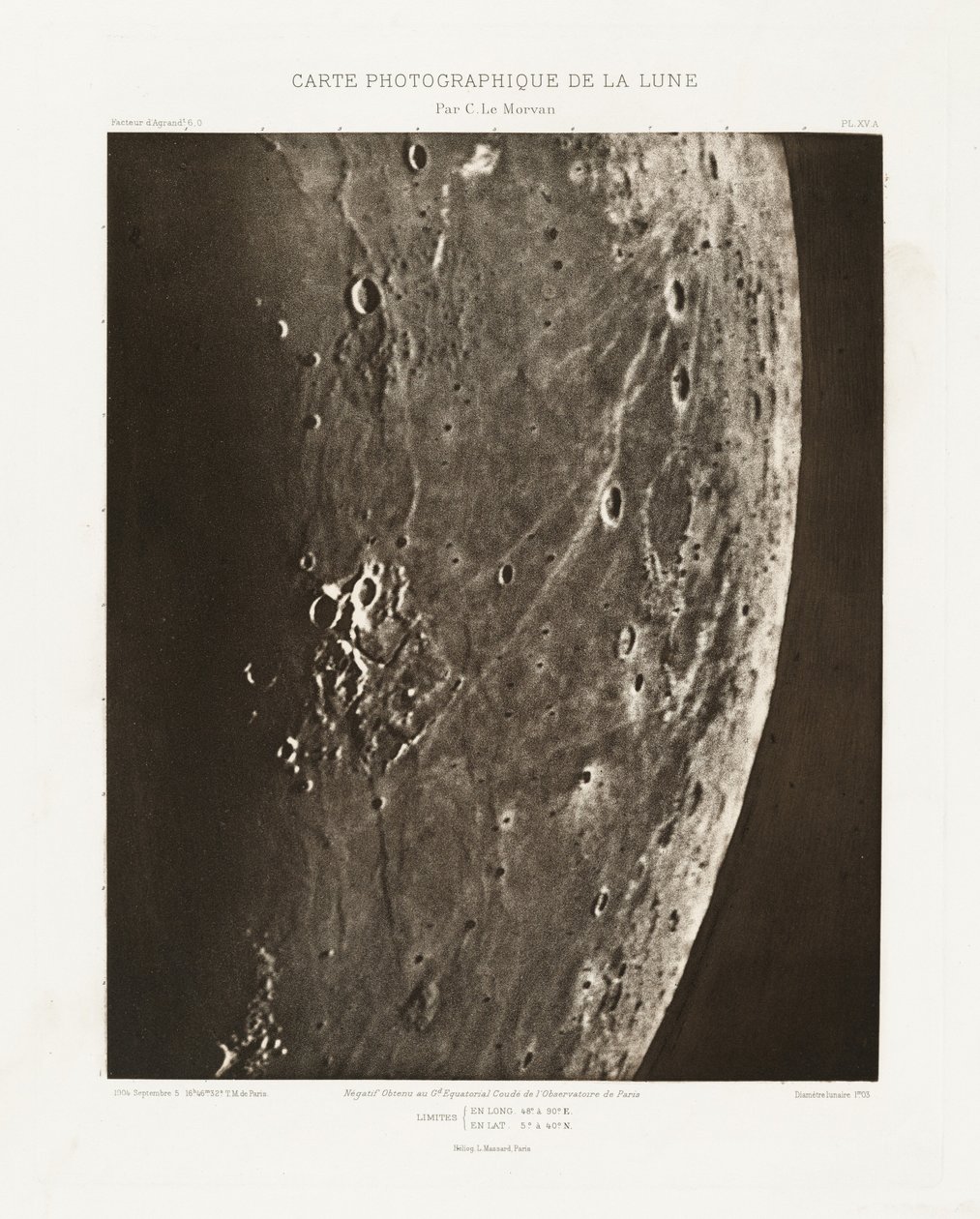 Carte photographique de la lune, planche XV.A (A Hold fotográfiai térképe, XV.A lemez),szeptember 5. alkotó: Charles le Morvan