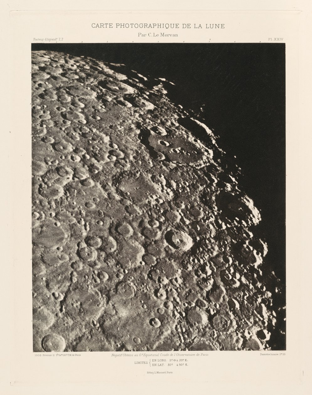 Carte photographique de la lune, planche XXIV (A Hold fényképészeti ábrája, XXIV. lap),február 11. alkotó: Charles le Morvan