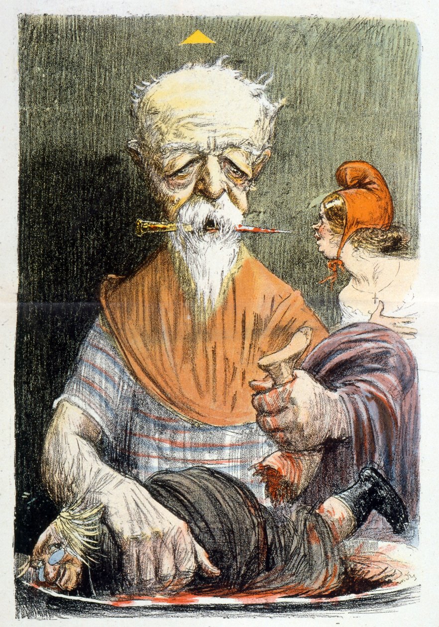 Henri Brissont ábrázoló karikatúra (metszet) alkotó: Charles Leandre