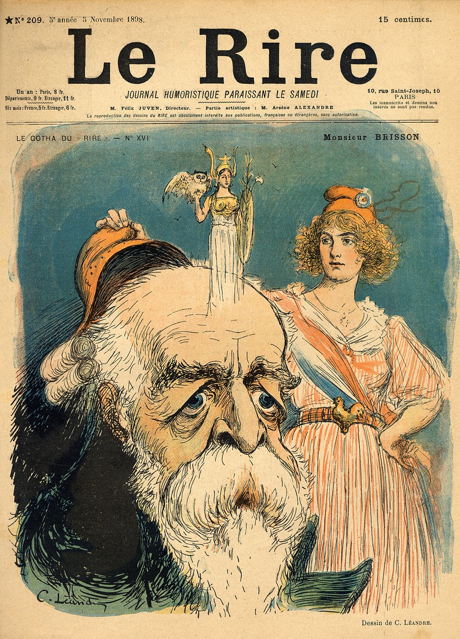 Henri Brisson karikatúrája a „Le Rire” címlapjáról, 1898. november 5. alkotó: Charles Leandre