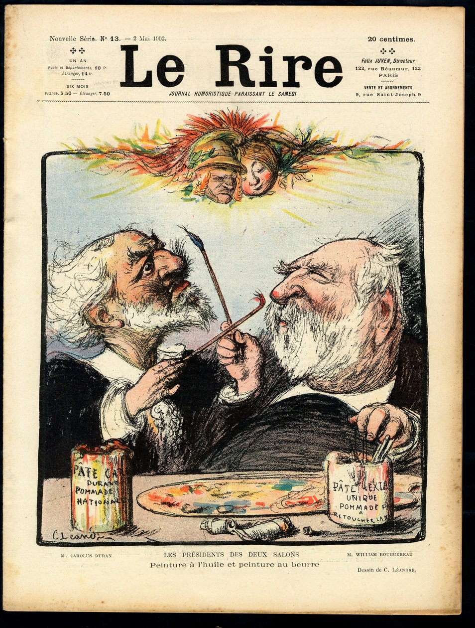 A „Le Lire” címlapja, színekben szatirikus alkotó: Charles Leandre