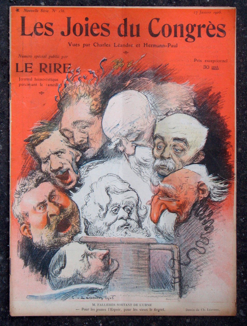 A „Le Lire” borítója, színekben szatirikus alkotó: Charles Leandre