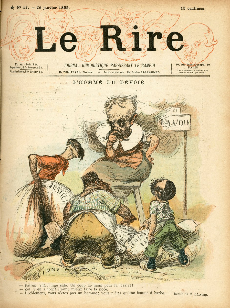 A „Le Lire” címlapja, színekben szatirikus alkotó: Charles Leandre