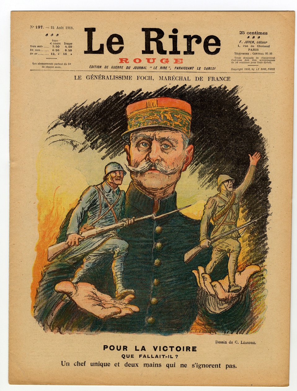 A „Le Lire rouge” címlapja, színekben szatirikus alkotó: Charles Leandre