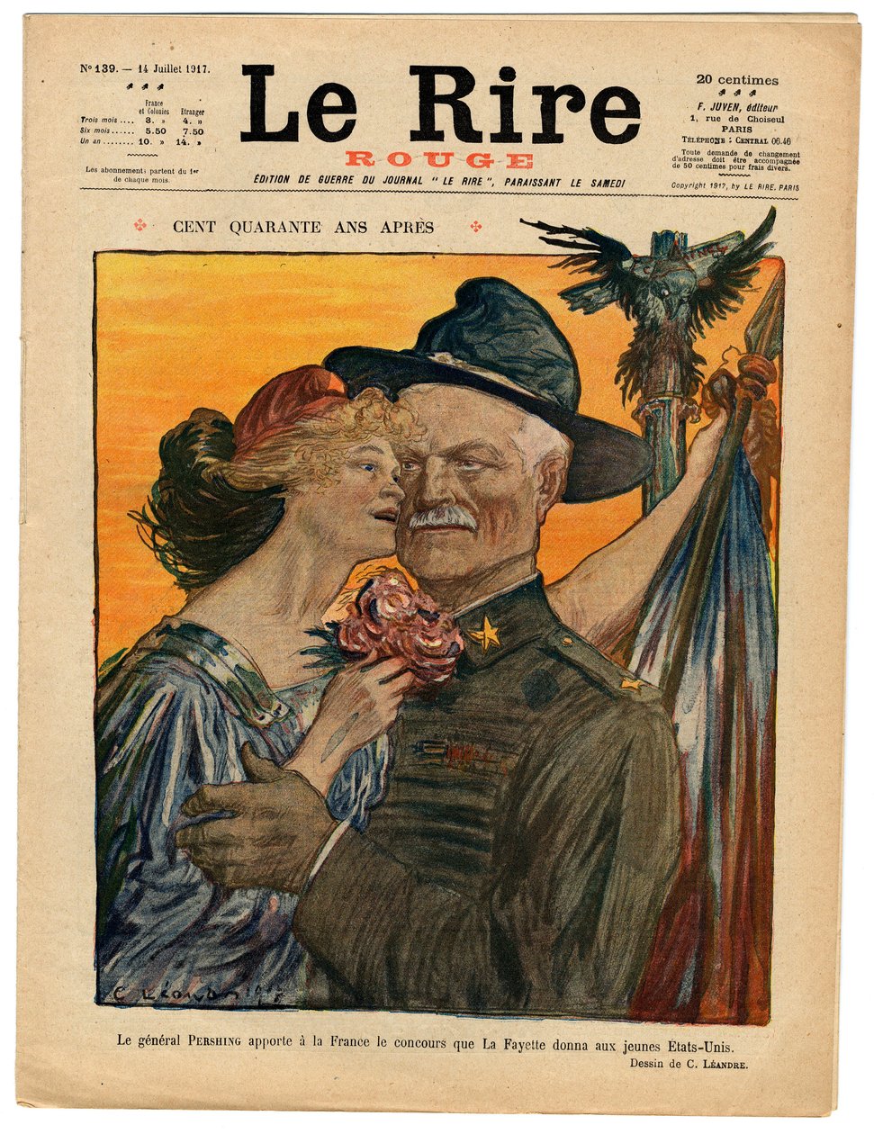 A „Le Lire rouge” címlapja, színekben szatirikus alkotó: Charles Leandre