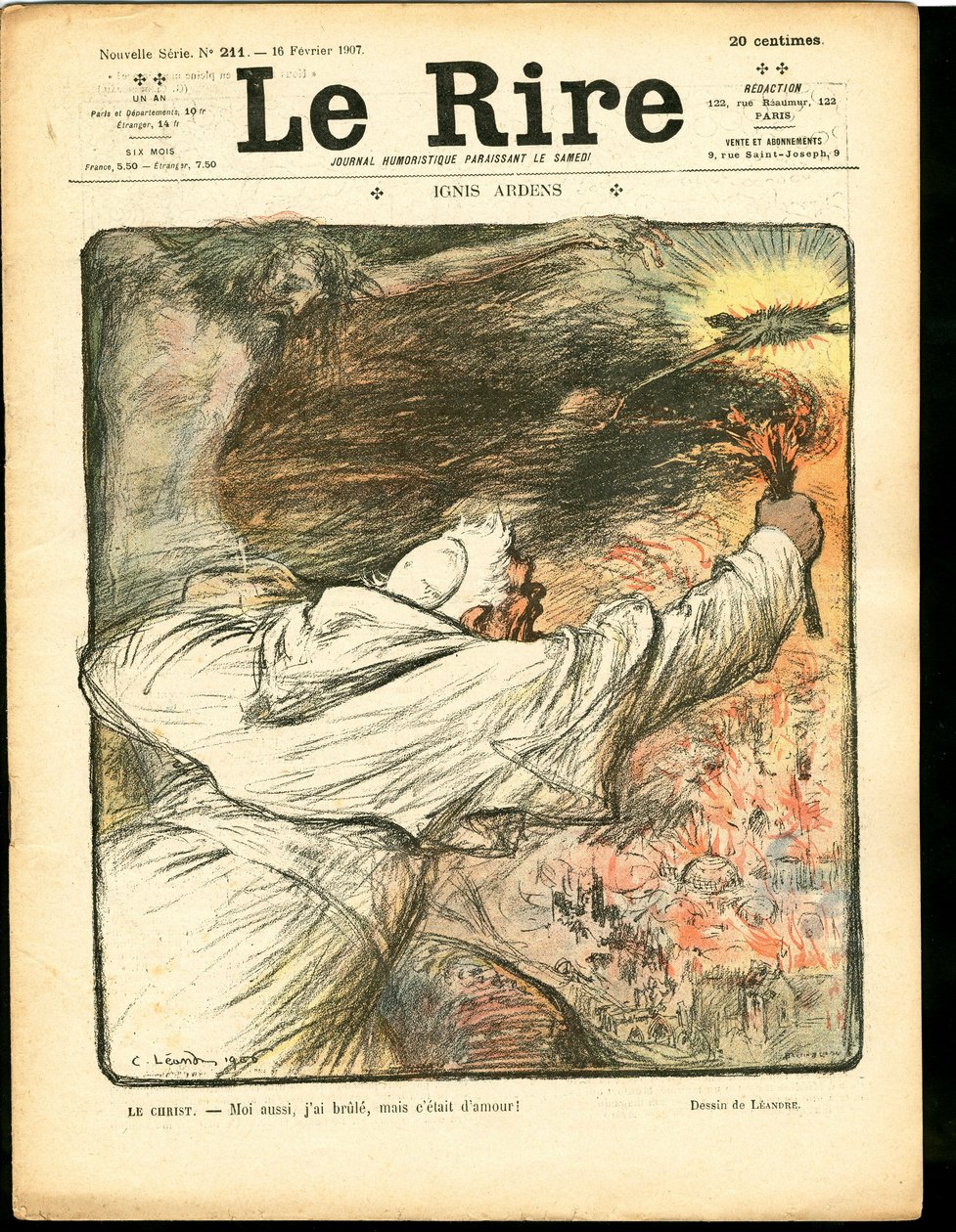A „” The Laughter” címlapja, színekben szatirikus alkotó: Charles Leandre