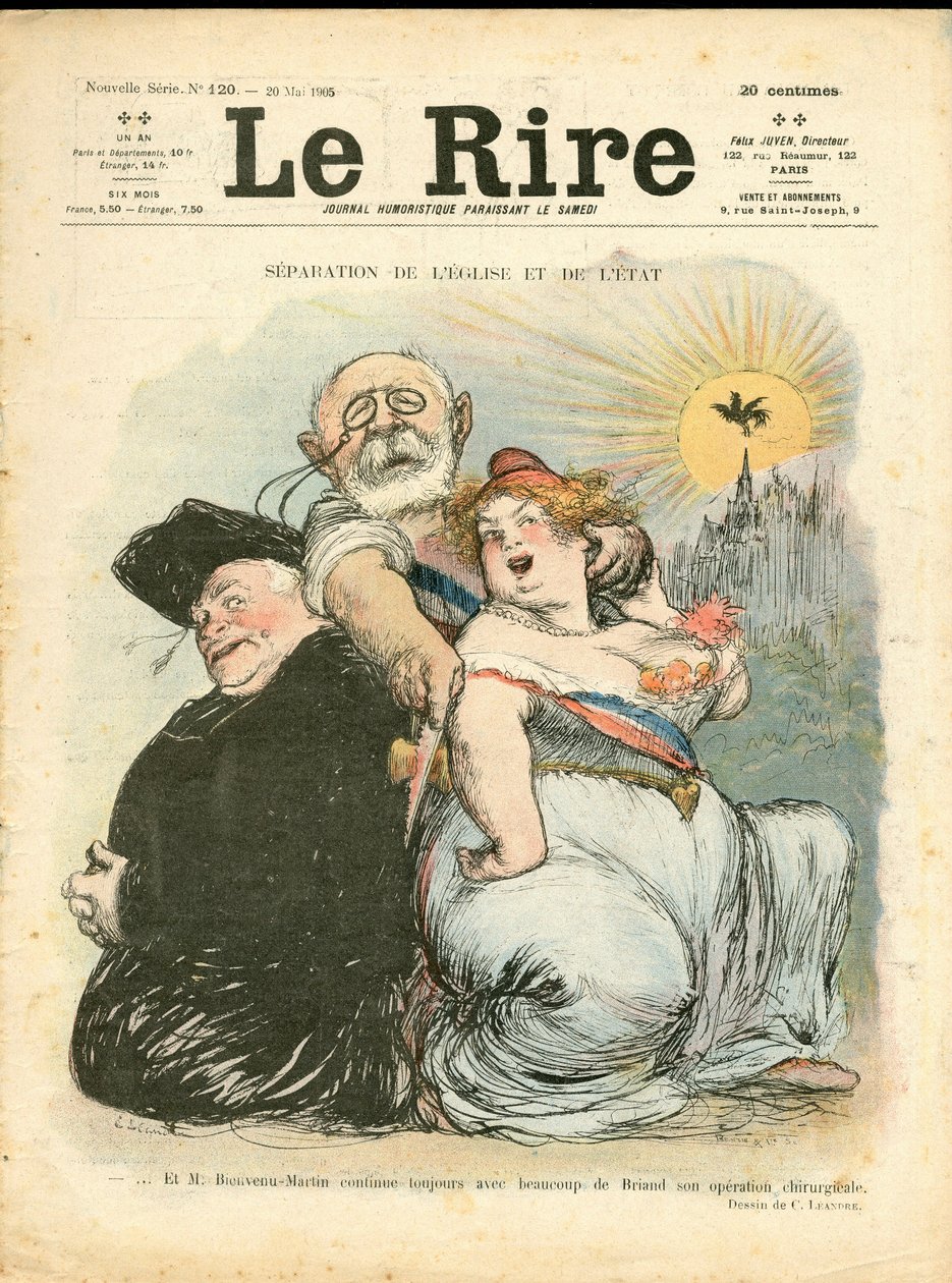 A „” The Laughter” borítója, 120. szám, Szatirikus színekben alkotó: Charles Leandre