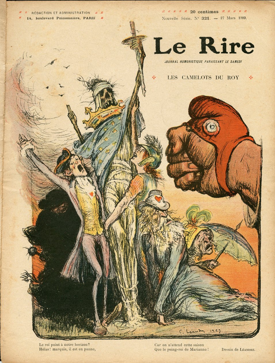 A „The Laughter” címlapja, 321. szám, Satirical en Couleurs alkotó: Charles Leandre