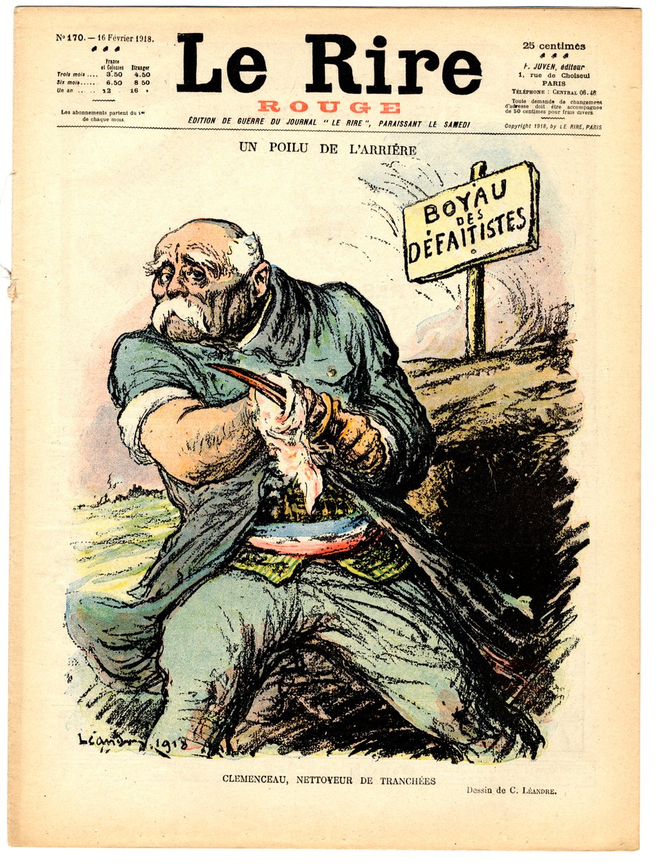 A „The Red Laughter” címlapja, színekben szatirikus alkotó: Charles Leandre