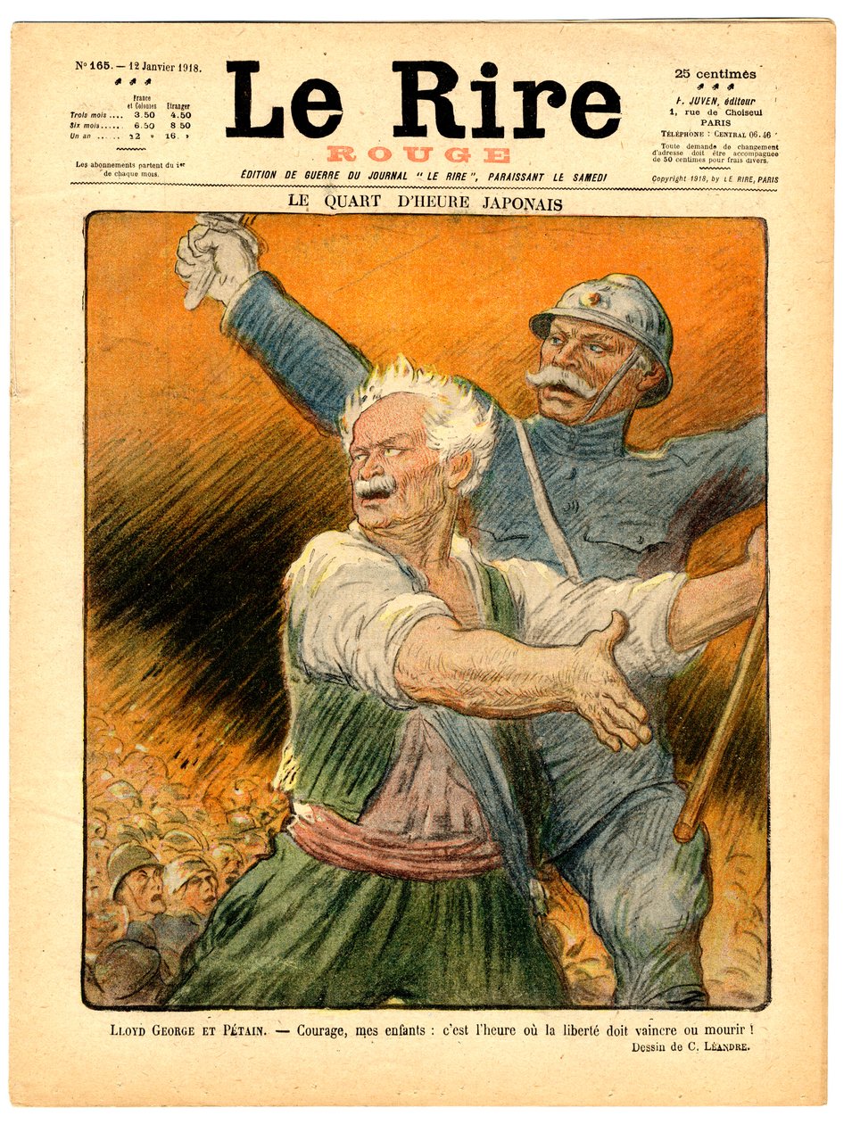 A „The Red Laughter” címlapja, színekben szatirikus alkotó: Charles Leandre