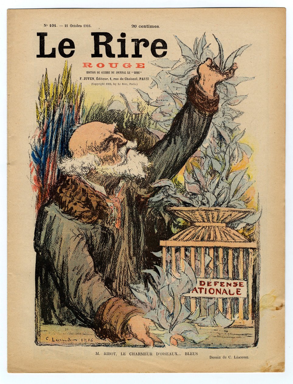 A „The Red Laughter” címlapja, színekben szatirikus alkotó: Charles Leandre
