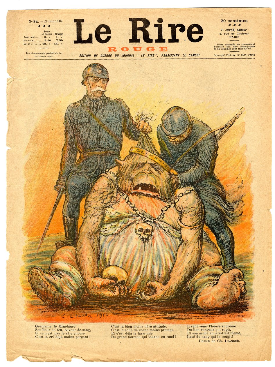 A „The Red Laughter” címlapja, színekben szatirikus alkotó: Charles Leandre