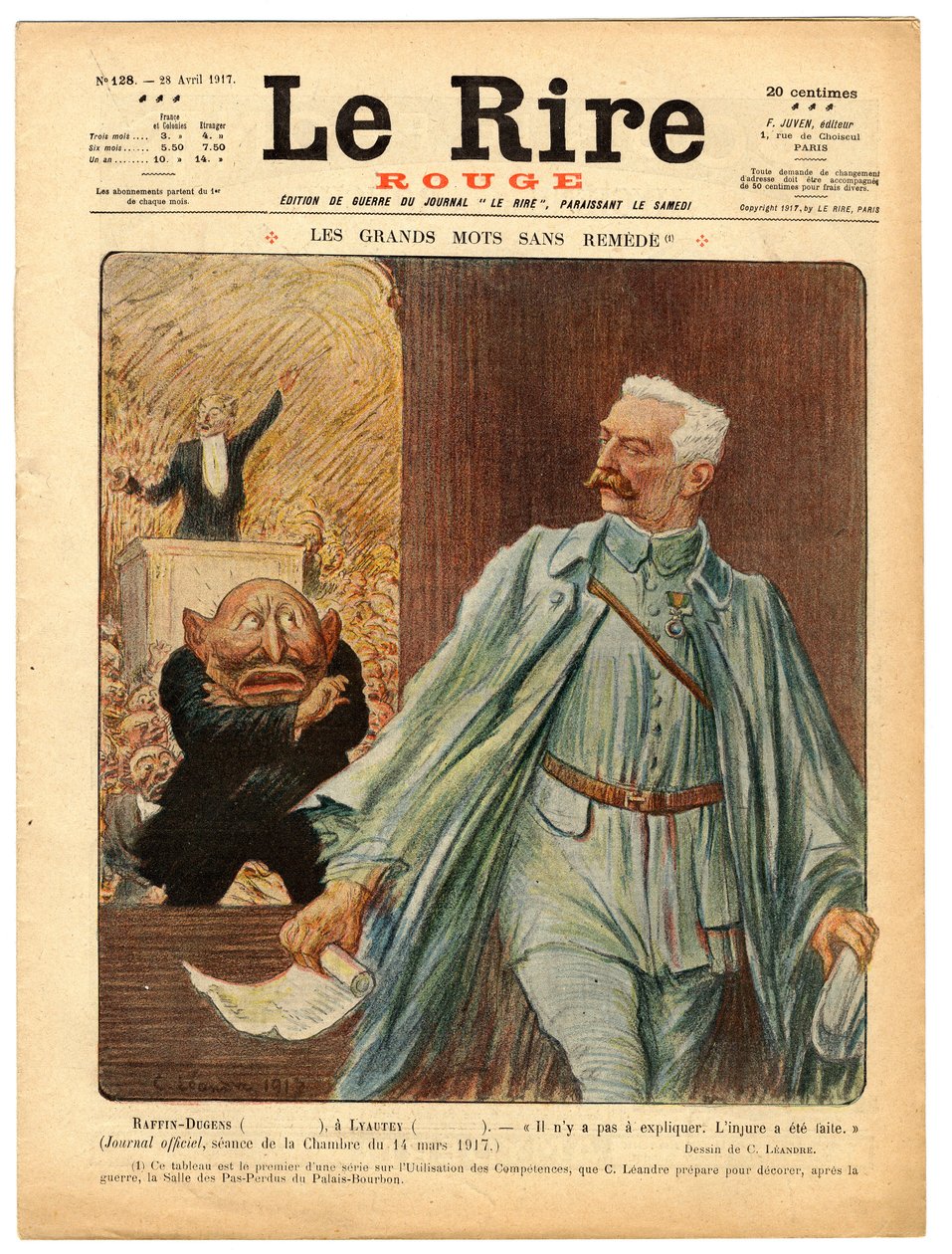 A „The Red Laughter” címlapja, színekben szatirikus alkotó: Charles Leandre