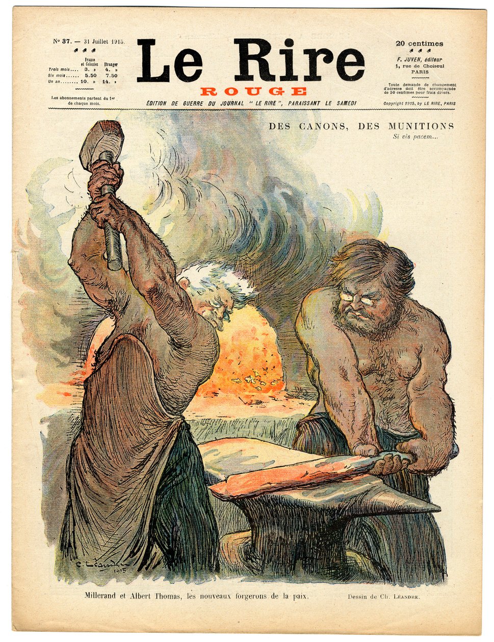A „The Red Laughter” címlapja, 37. szám, Szatirikus színekben alkotó: Charles Leandre