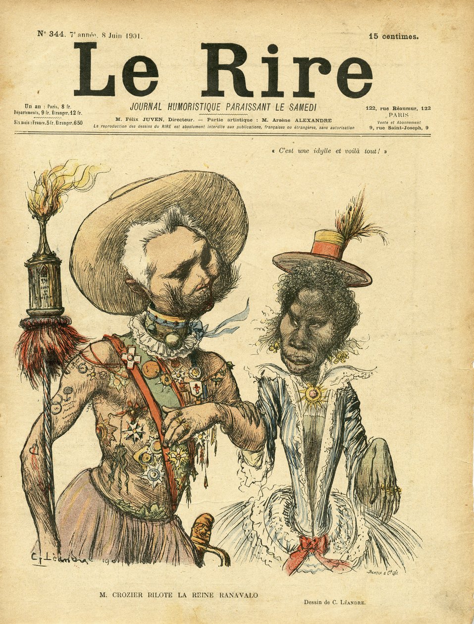 Charles Leandre (1862-1934) illusztrációja a Le Rire borítójához, 264. sz. alkotó: Charles Leandre